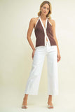 Optic White Scissor Cut Cuffed Slim Wide