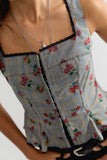 Free People Jolie Corset Black Combo