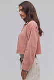 Free People Celeste Quarter Zip Coral Pink