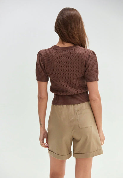 Espresso Netted Sweater Top
