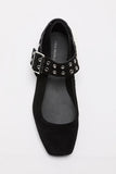 Free People Maggie Mary Jane Black Suede
