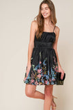 Black Floral Min Dress