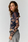Free People Jessa Long Sleeve Navy Combo
