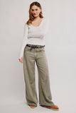 Free People Haven Mr Baggy Wide Leg Jean Seagrass