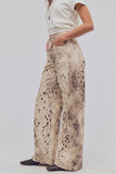 Free People Alter Ego Wide leg Jean Snow Leopard