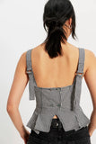 Free People Sunfaded Top Black and White Comb