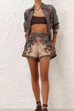 Multi Printed Elastic Waist Shorts