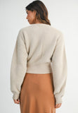Taupe Knit Gold Button Cardigan