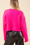 Pink Oversized Ribbed Sweater