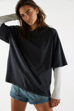 Free People WTF Perfect Oversized Tee Black