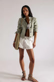 Free People Good Fortune Solid Cotton Linen Shorts Sugar Swizzle