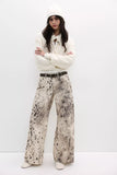 Free People Alter Ego Wide leg Jean Snow Leopard