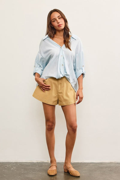 Ice Blue Knotted Top