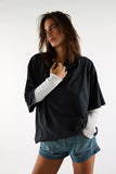 Free People WTF Perfect Oversized Tee Black