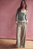 Free People Haven Mr Baggy Wide Leg Jean Seagrass