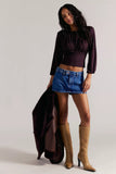 Free People Galivanting Skort Blue Rebel