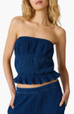Steve Madden Harbor Strapless Top Soft Indigo