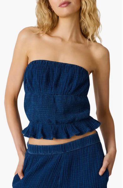 Steve Madden Harbor Strapless Top Soft Indigo