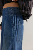 Free People Breezy Denim Pull On Cobalt
