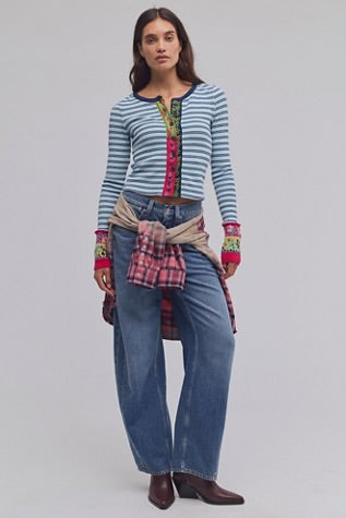 Free People WTF NOA Cardi Blue Pop Combo