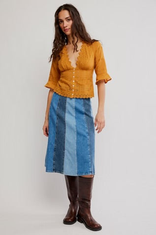 Free People Salone Eyelet Top Bronzer