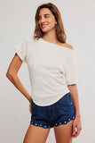 Free People Lucy Off the Shoulder Tee Sugar Swizzle