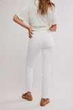 Free People Oracle Low Rise Slim Straight Optic White