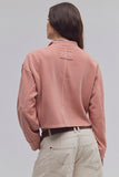 Free People Celeste Quarter Zip Coral Pink