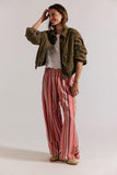 Free People Days End Solar Linen Stripe Soft Coral Combo
