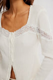 Free People Lets Party Cardi Clean Ivory