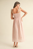 Pink Stripe Midi Dress