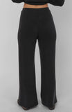 Black Knit Wide Leg Pant