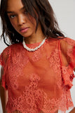 Free People Lunar Ash Lace Top Sunset