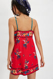 Free People Bali Take Me With You Mini Red Pattern