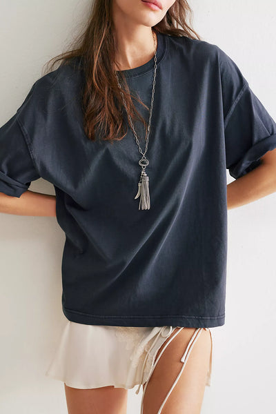 Free People WTF Perfect Oversized Tee Black
