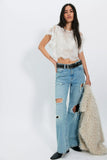 Free People Lunar Ash Lace Top Clean Ivory