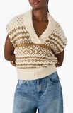 Steve Madden Paulie Sweater Vest Ivory Multi