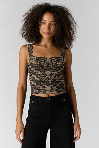 Free People Lace Up Tank Black