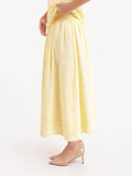 Beach Glass Embroidered Maxi Skirt Yellow