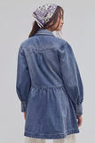 Free People Marris Denim Mini Washed Mid Blue Wash