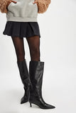 Free People Kiki Kitten Heel Boot Black Leather