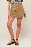 Tan Skort Belted w/Pockets