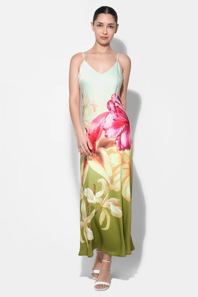 Lime Multi Maxi Slip Dress