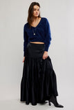 Free People Juliette Satin Maxi Black