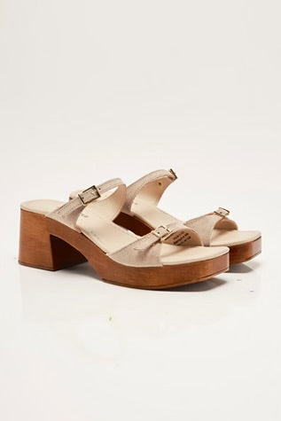 Free People Beck Buckle Clog Sunstone Sand Suede