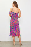 Magenta Multi One Shoulder Dress