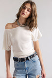 Free People Lucy Off the Shoulder Tee Sugar Swizzle
