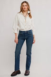 Free People Edie High Rise Tapered Jean Blue Echo