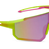 Diff Heat Neon Yellow Pink Rush Mirror Polarized Sunglasses