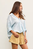 Ice Blue Knotted Top